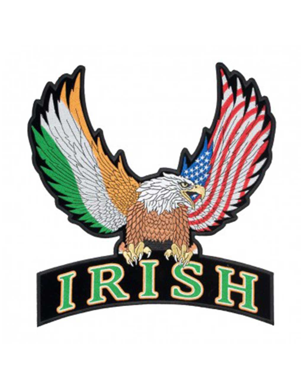 Best Irish & American Flags with Eagle & Rocker Embroidery Patches