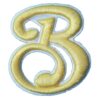 B Letter White Border Embroidery Patches