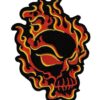 Flaming Skull Embroidery Patches